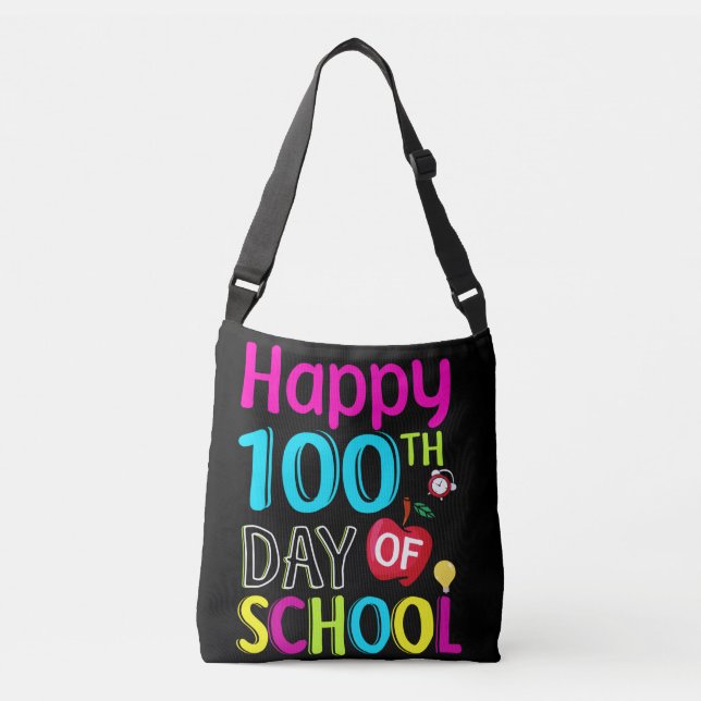 Happy-100-th-day-School Tragetaschen Mit Langen Trägern (Vorderseite)