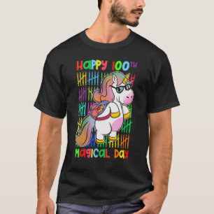 Happy 100 th Magical Day Rainbow Niedlich Unicorn  T-Shirt