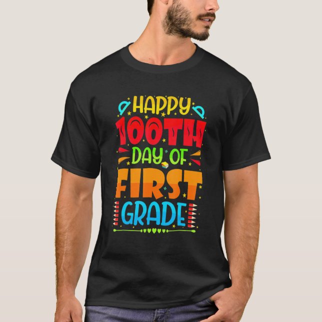 Happy 100th Day Of 1st Grade 100 School Days Teach T-Shirt (Vorderseite)
