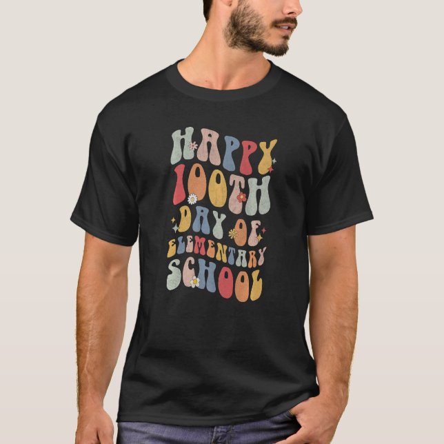 Happy 100th Day Of Elementary School Teacher 100 D T-Shirt (Vorderseite)