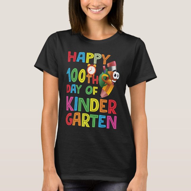 Happy 100th Day Of Kindergarten  Pencil 2023 T-Shirt (Vorderseite)