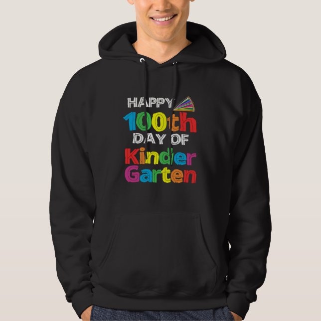 Happy 100th Day of Kindergarten Student retro shir Hoodie (Vorderseite)