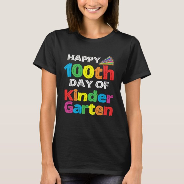 Happy 100th Day of Kindergarten Student retro shir T-Shirt (Vorderseite)