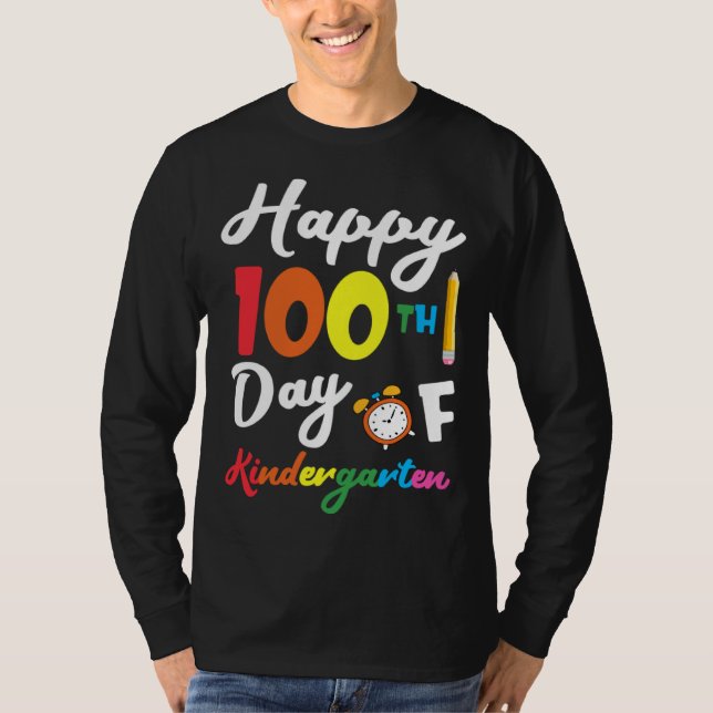Happy 100th Day of Kindergarten Teacher & Student  T-Shirt (Vorderseite)