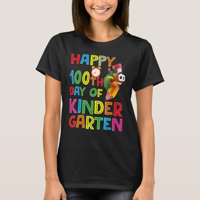 Happy 100th Day of Kindergarten Teachers or Studen T-Shirt (Vorderseite)