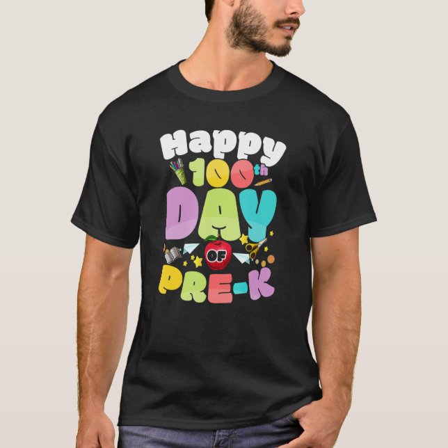 Happy 100th Day of Pre k  for Teachers Kids T-Shirt (Vorderseite)