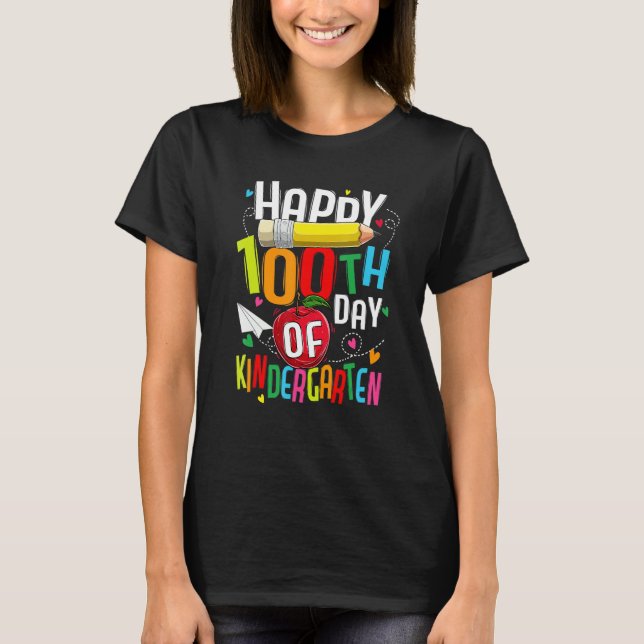 Happy 100th Day Of Preschool Teacher 100 days smar T-Shirt (Vorderseite)