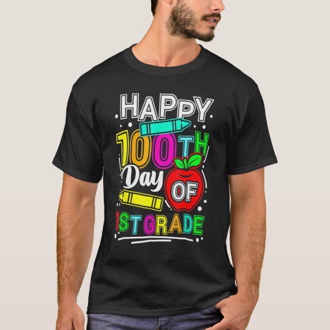 Happy 100th Day Of School 100 Days Smarter Cute 1s T-Shirt (Vorderseite)