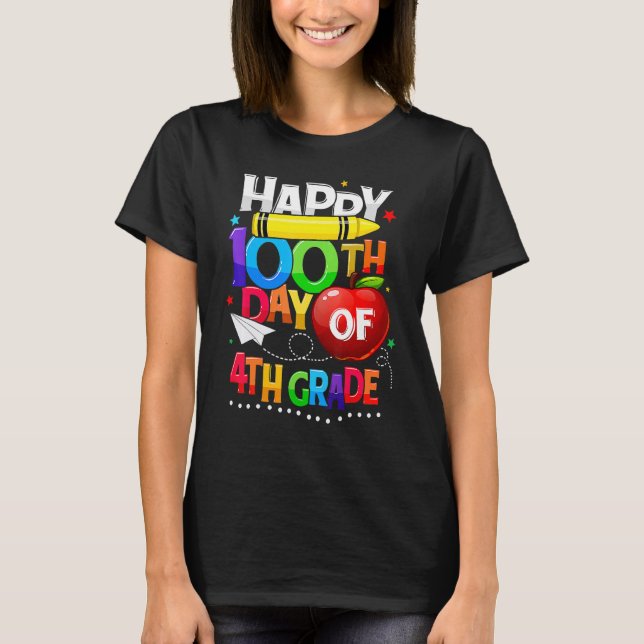 Happy 100th Day Of School 100 Days Smarter Cute 4t T-Shirt (Vorderseite)