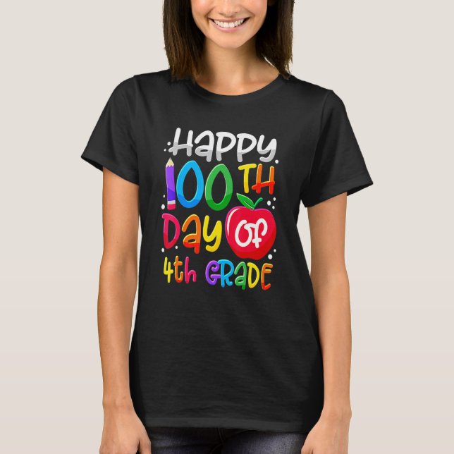 Happy 100th Day Of School 100 Days Smarter Cute 4t T-Shirt (Vorderseite)