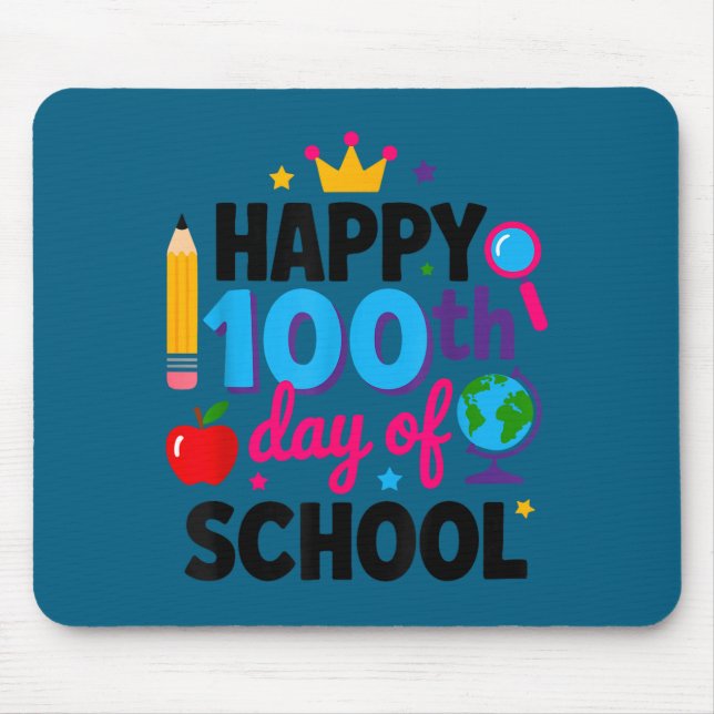 Happy 100th Day Of School 100 Days Smarter Teacher Mousepad (Vorne)