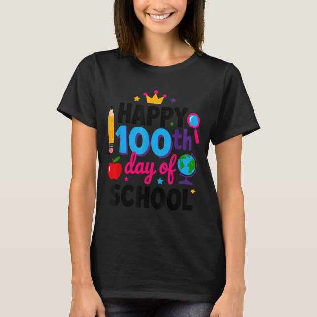 Happy 100th Day Of School 100 Days Smarter Teacher T-Shirt (Vorderseite)