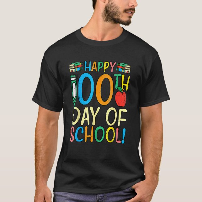 Happy 100th Day Of School 100 Days Smarter Teacher T-Shirt (Vorderseite)