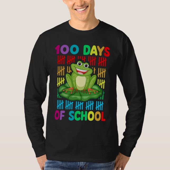 Happy 100th Day Of School Frog  Teacher Student Ki T-Shirt (Vorderseite)