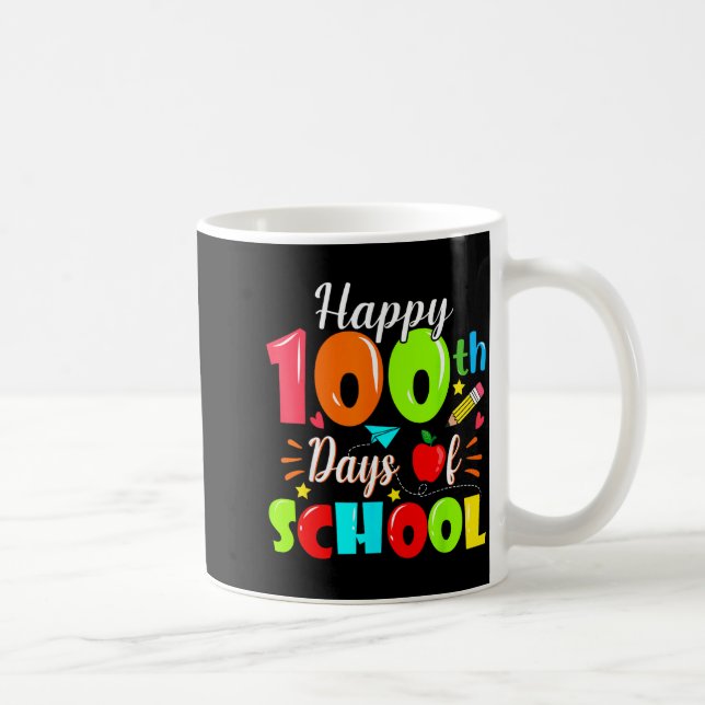 Happy 100th Day Of School Funny Teachers Sudents K Kaffeetasse (Rechts)