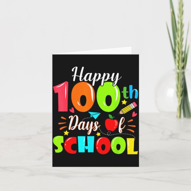 Happy 100th Day Of School Funny Teachers Sudents K Karte (Vorderseite)