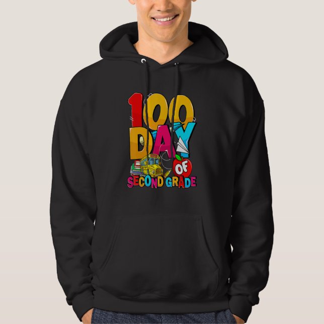 Happy 100th Day Of School Groovy 100 Days Of Secon Hoodie (Vorderseite)