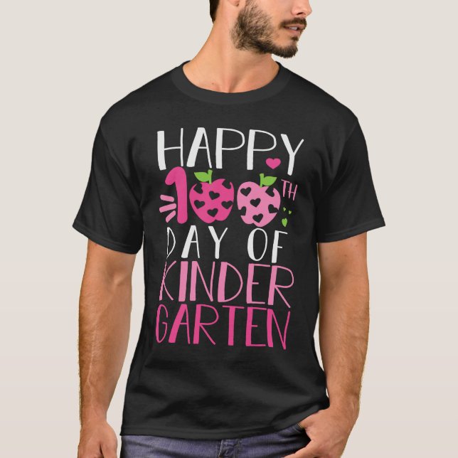 Happy 100th Day of School Kindergarten Teacher Stu T-Shirt (Vorderseite)
