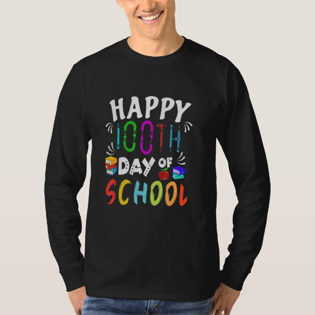 Happy 100th Day Of School Student And Teacher Book T-Shirt (Vorderseite)