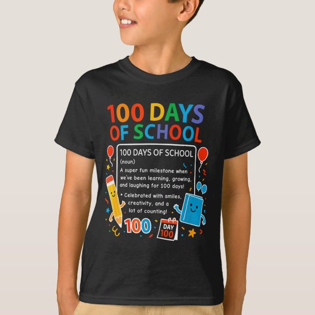 Happy 100th Day Of School Student Design, 100 Days T-Shirt (Vorderseite)