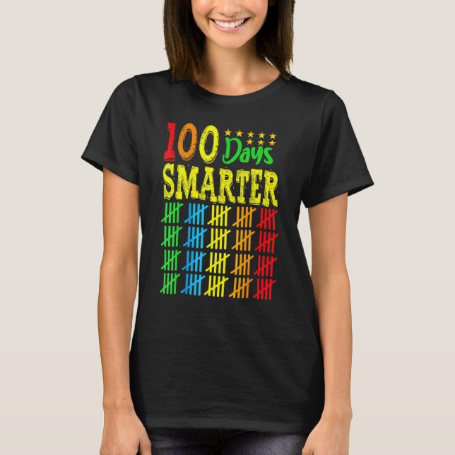 Happy 100th Day of School Teacher  100 days smarte T-Shirt (Vorderseite)