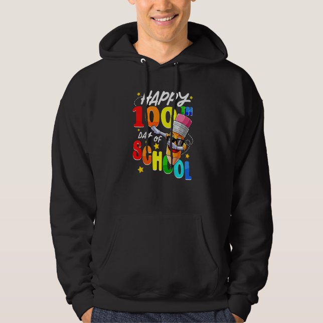 Happy 100th Day of School Teacher Dabbing 100 Days Hoodie (Vorderseite)