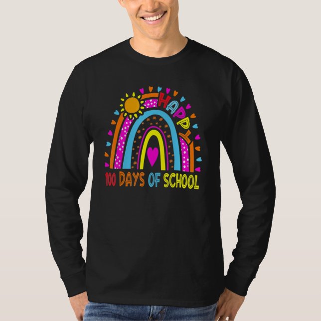 Happy 100th Day Of School Teacher Kids 100 Days Ra T-Shirt (Vorderseite)