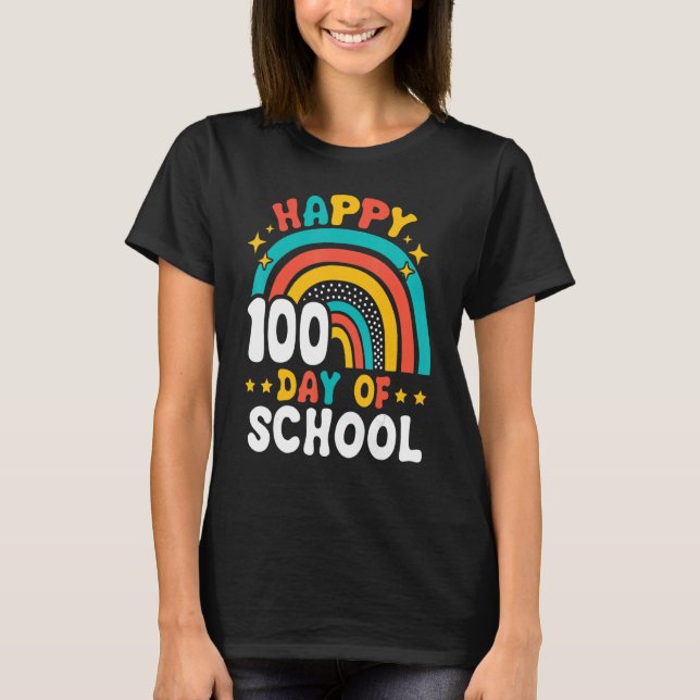 Happy 100th Day Of School Teacher Kids 100 Days Ra T-Shirt (Vorderseite)