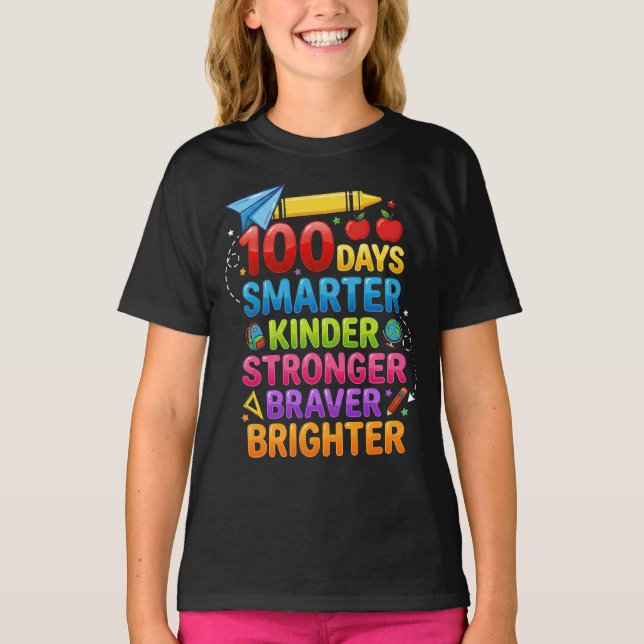 Happy 100th Day of School Teacher student 100 Days T-Shirt (Vorderseite)