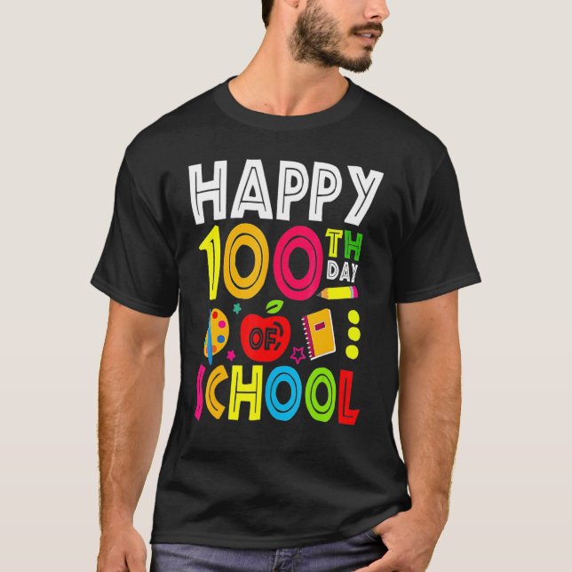 Happy 100th Day Of School Teacher Student 100th Da T-Shirt (Vorderseite)