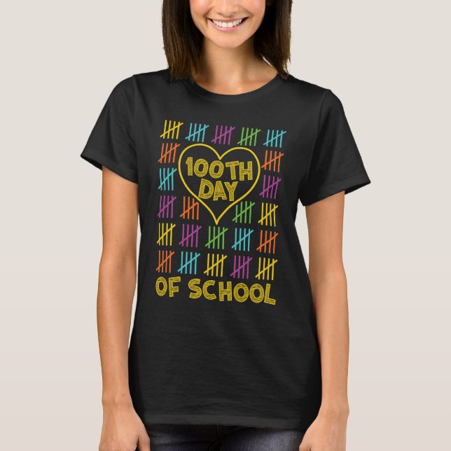 Happy 100th Day Of School Teachers 100 Days For Ad T-Shirt (Vorderseite)