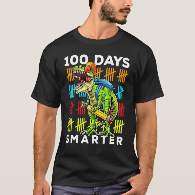 Happy 100th Day of School Teachers 100 Days Rex T-Shirt (Vorderseite)