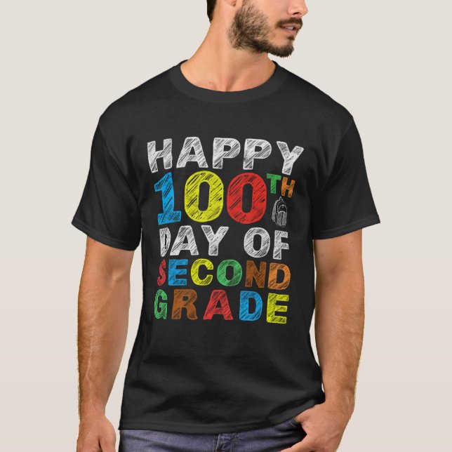 Happy 100th Day of Second Grade Gift 2nd Class Sch T-Shirt (Vorderseite)