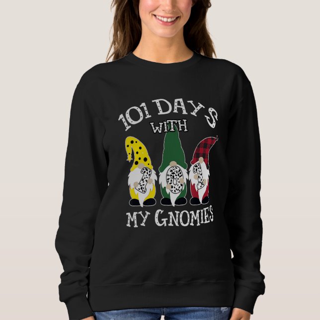 Happy 100th Day School Three Gnomes Virtual Teache Sweatshirt (Vorderseite)