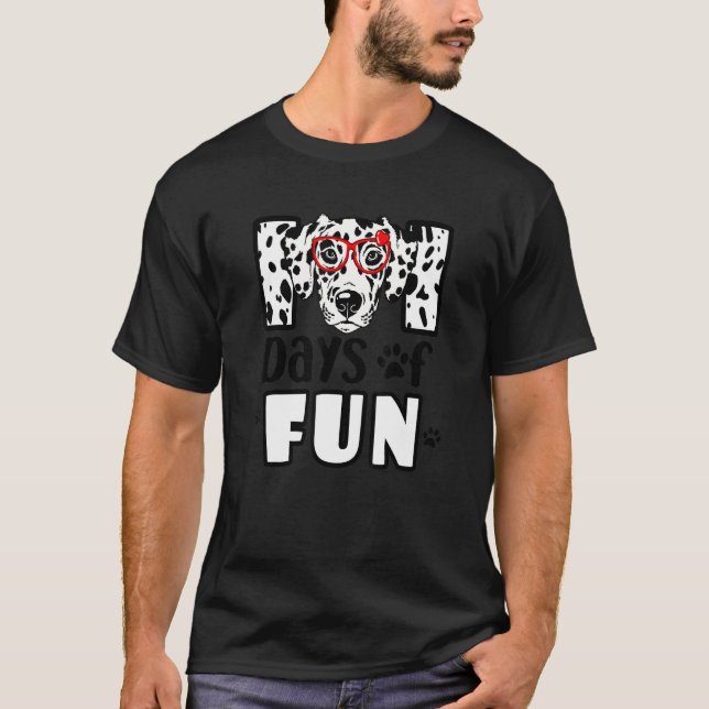 Happy 101 Days Fun Cute Dog 100 Days Smarter Stude T-Shirt (Vorderseite)