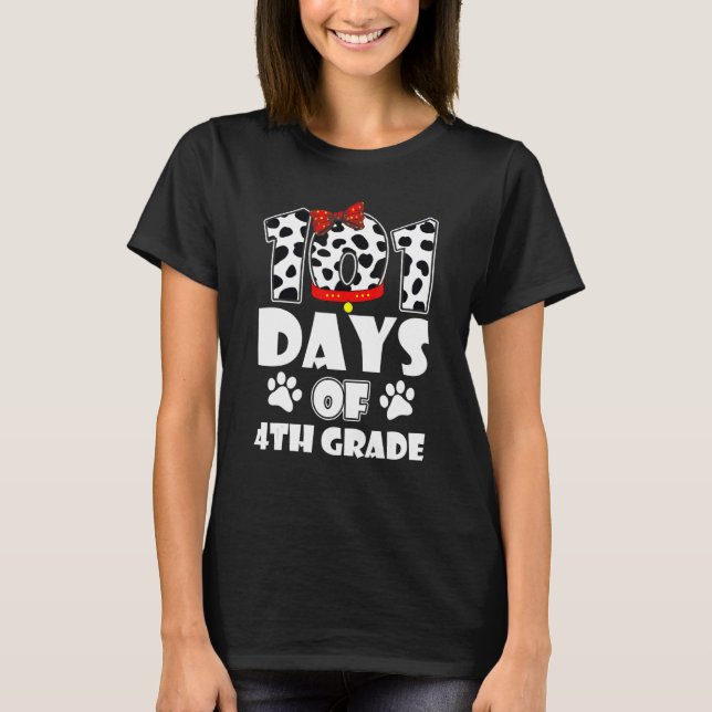 Happy 101 Days School 4th Grade Dog 100 Days Smart T-Shirt (Vorderseite)