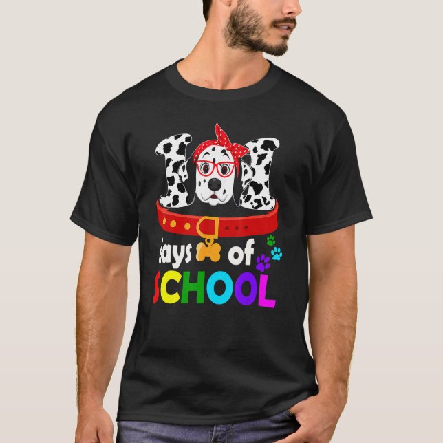 Happy 101 Days School Cute Dog 100 Days Smarter St T-Shirt (Vorderseite)