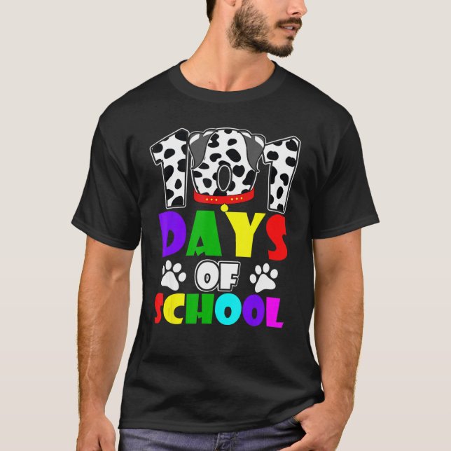 Happy 101 Days School Hunde Student oder Lehrer Ju T-Shirt (Vorderseite)