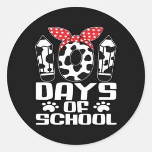 Happy 101 Days Schule Niedlich Hund 100 Tage Smart Runder Aufkleber