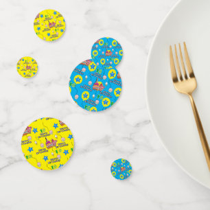 Happy 10. Geburtstag Confetti, #10 Yellow & Blue Konfetti