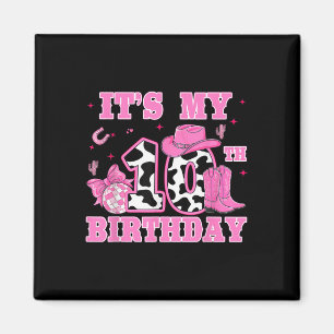 Happy 10. Geburtstags Mädchen Outfit Rodeo Western Magnet