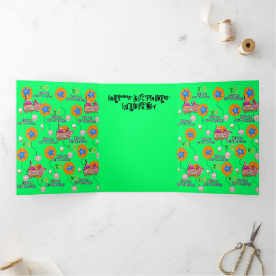 Happy 10. Geburtstagskarte, #10 Green Dreifach Gefaltete Karte