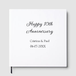 Happy 10. Jubiläum einfache minimale Hochzeitsbeze Gästebuch
