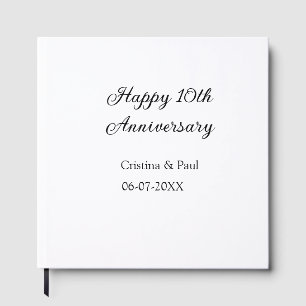 Happy 10. Jubiläum einfache minimale Hochzeitsbeze Gästebuch