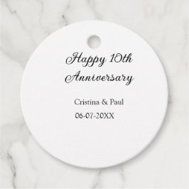 Happy 10. Jubiläum einfache minimale Hochzeitsbeze Geschenkanhänger