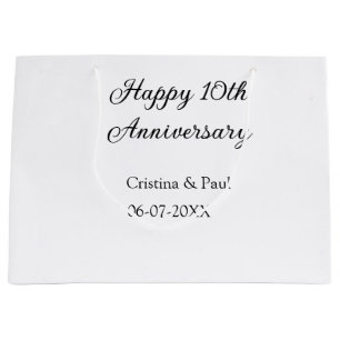 Happy 10. Jubiläum einfache minimale Hochzeitsbeze Große Geschenktüte