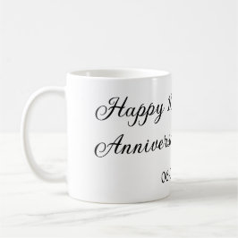 Happy 10. Jubiläum einfache minimale Hochzeitsbeze Kaffeetasse