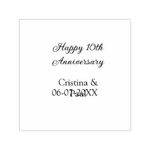 Happy 10. Jubiläum einfache minimale Hochzeitsbeze Permastempel