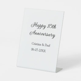 Happy 10. Jubiläum einfache minimale Hochzeitsbeze Sockelschild
