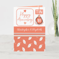Happy 10. Jubiläum Zinn hinzufügen Namen Korallen